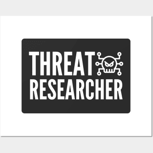 Cybersecurity Threat Researcher Black Background Posters and Art